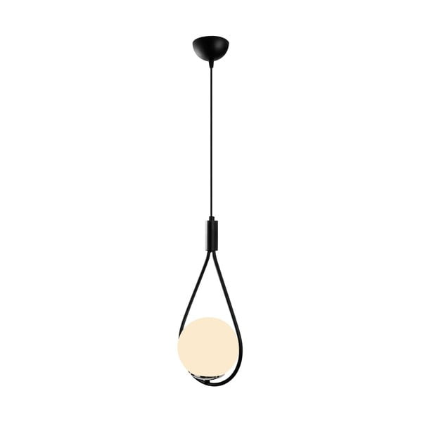 Melnbalta piekaramā lampa ar stikla abažūru Mudoni – Opviq lights-image-2