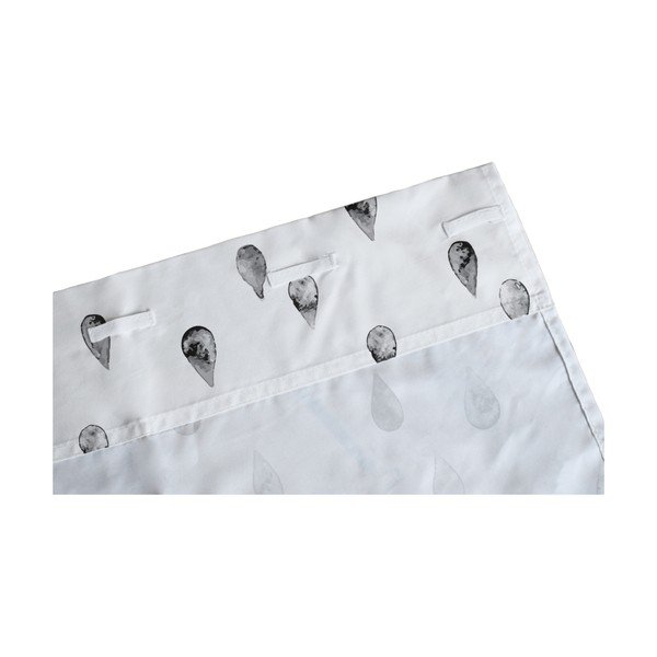 Balts bērnu aizkars no kokvilnas satīna 110x250 cm Bunnies in the Rain – Butter Kings-image-2