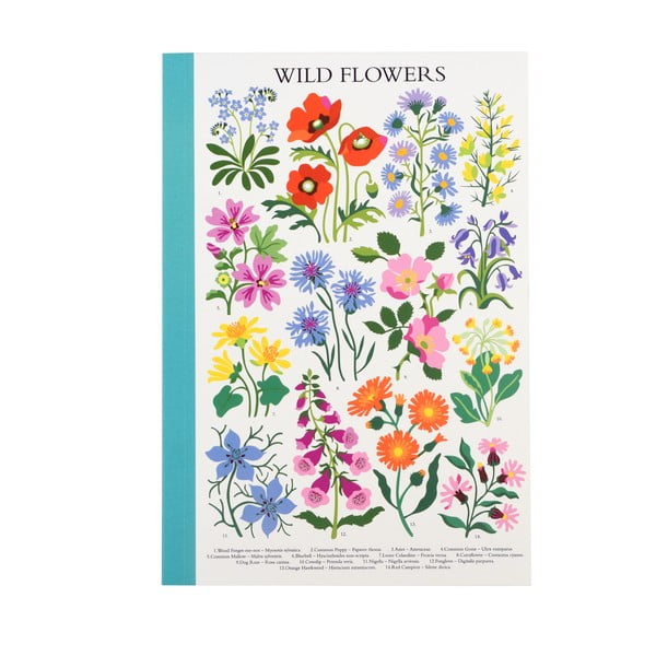 Piezīmju klade 60 lappuses A5 formāts Wild Flowers – Rex London