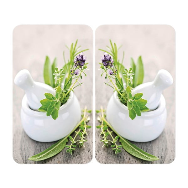 Stikla aizsargplāksnes plītij (2 gab.) Wenko Herbal, 52 x 30 cm