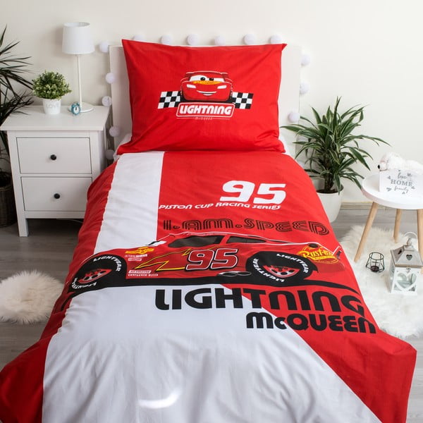 Kokvilnas bērnu gultas veļa vienvietīgai gultai 140x200 cm Cars I am Speed – Jerry Fabrics