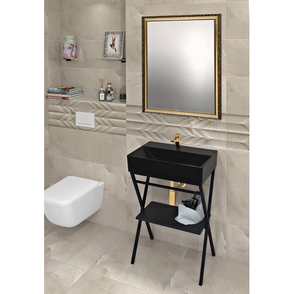 Melna keramikas izlietne 60x42 cm Sistema – Sapho-image-3