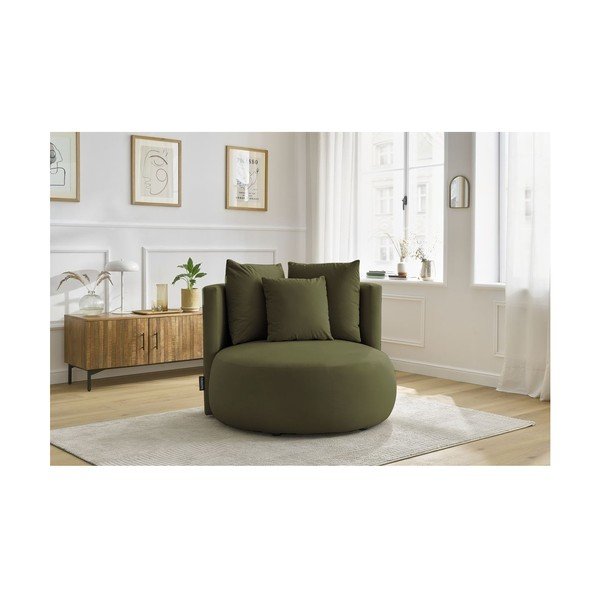 Zaļš samta atpūtas krēsls Cesar – Bobochic Paris-image-1