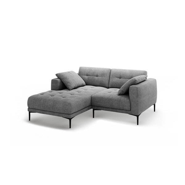 Pelēks stūra dīvāns (ar kreiso stūri/ar zvilni) Bemy – Micadoni -image-1