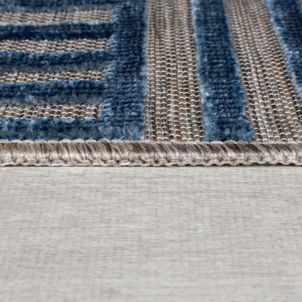 Tumši zils iekštelpu un āra paklājs 120x170 cm Vigo Blocks – Flair Rugs-image-4