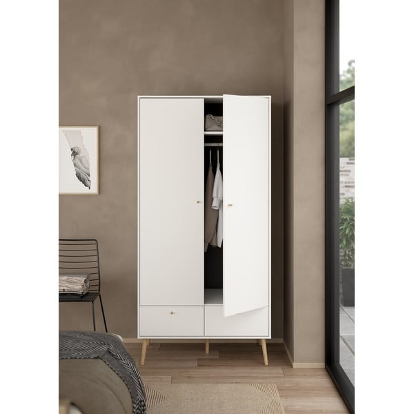 Balts drēbju skapis 99x200 cm Bodo – Tvilum-image-1