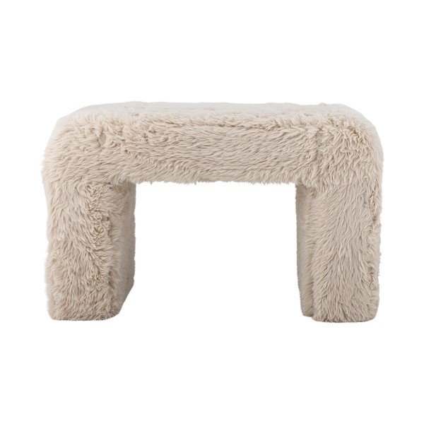 Bēšs pufs no mākslīgās kažokādas Bobbie – Bloomingville