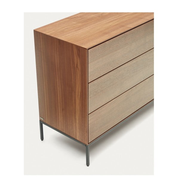 Dabīga toņa zema kumode ar riekstkoka imitāciju 110x75 cm Vedrana – Kave Home-image-4