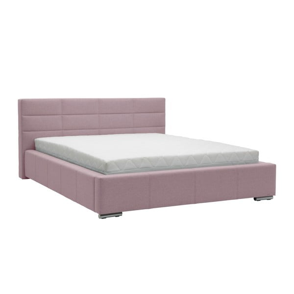 Gaiši rozā divguļamā gulta Mazzini Beds Reve, 140 x 200 cm