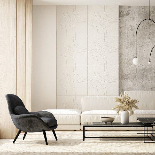 Tekstila akustiskie paneļi (2 gab.) 60x60 cm Waves II – Styler-image-1