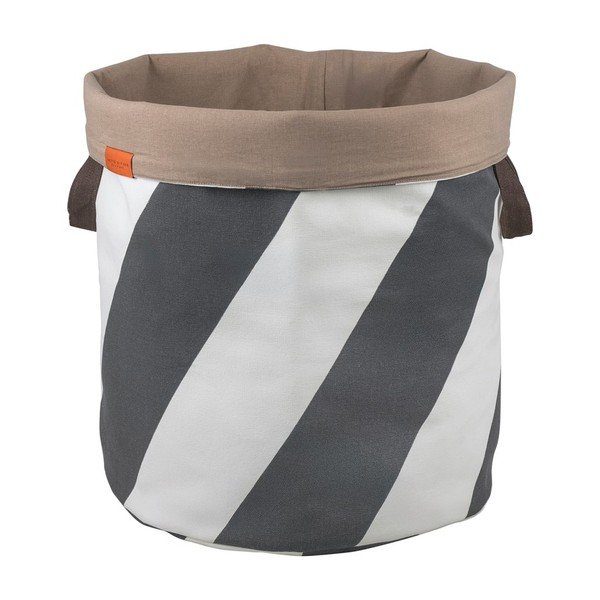 Pelēks/krēmkrāsas tekstila veļas grozs 5 l Diagonal – Mette Ditmer Denmark