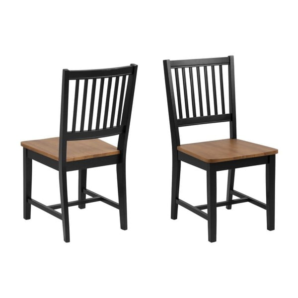 2 brūnu un melnu Actona Brisbane ēdamistabas krēslu komplekts