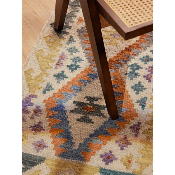 Divpusējs/ar rokām darināts vilnas celiņa paklājs 60x190 cm Kamal Oasis – Nouristan-image-3