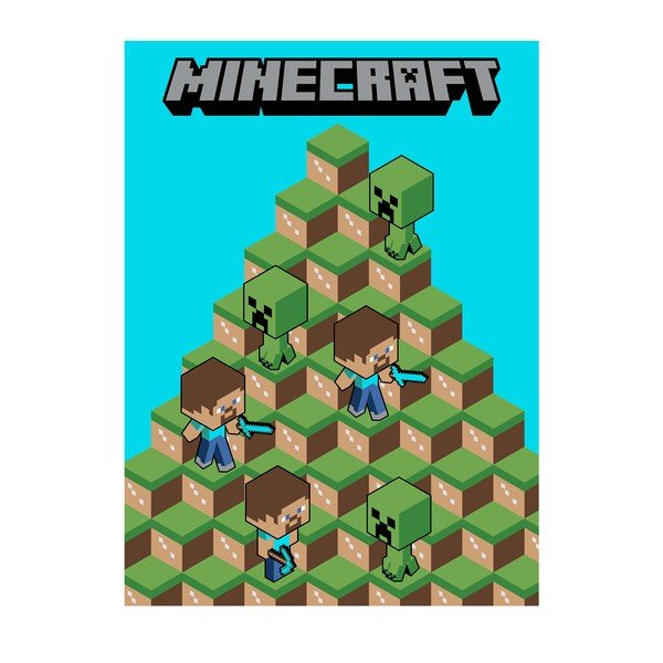 Flīsa bērnu sega 100x150 cm Minecraft Blocks – Jerry Fabrics