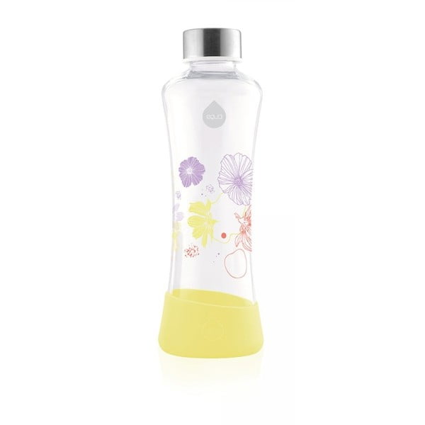 Dzeltena stikla ūdens pudele Equa Flowerhead Daisy, 550 ml