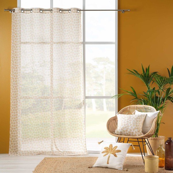 Dzeltens/balts dienas aizkars 140x240 cm Maddy – douceur d'intérieur-image-2