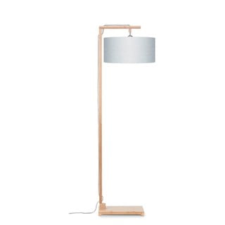 Stāvlampa ar gaiši pelēku abažūru un bambusa struktūru Good&Mojo Himalaya