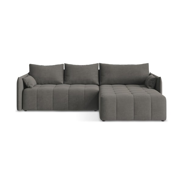 Tumši pelēks salokāms/ar uzglabāšanas vietu stūra dīvāns (ar labo stūri/ar zvilni) Moku – Makamii