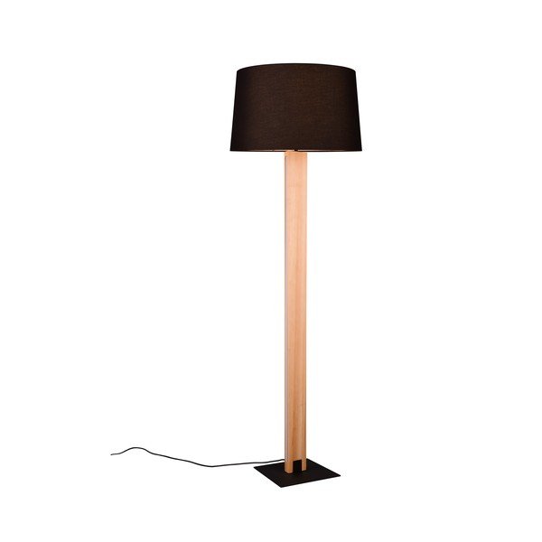Melna/dabīga toņa stāvlampa ar auduma abažūru (augstums 150 cm) Rahul – Trio-image-2