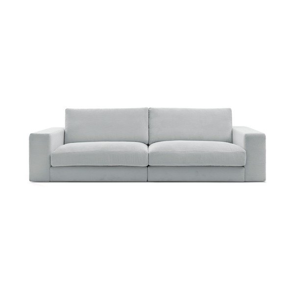 Gaiši pelēks velveta dīvāns 274 cm Leonard – Bobochic Paris