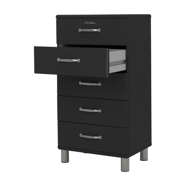 Melna augsta kumode 60x111 cm Malibu – Tenzo-image-4