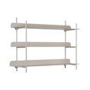 Pelēks daudzlīmeņu metāla sienas plaukts 60 cm Riqueza Tres – PT LIVING