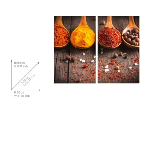 Plīts aizsargplāksnes no rūdīta stikla (2 gab.) 52x30 cm Curry – Allstar-image-2