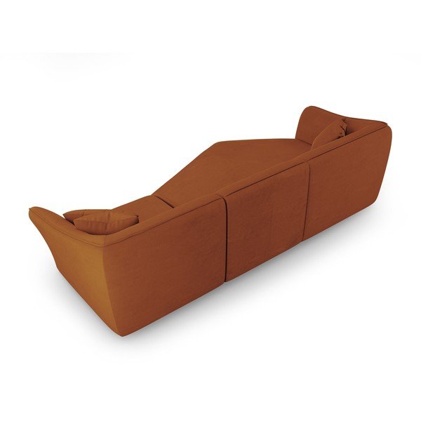 Ķieģeļu sarkans stūra dīvāns no buklē auduma Tokyo – Cosmopolitan Design-image-3