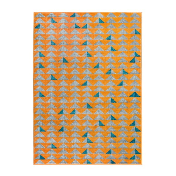 Oranžs un pelēks paklājs Mazzini Sofas Montreal, 133 x 190 cm