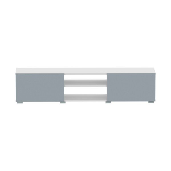 Balts/pelēks TV galdiņš 140x31 cm Podium – TemaHome