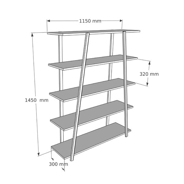 Dabīga toņa grāmatu plaukts no priedes koka 115x145 cm Soft – Kalune Design-image-3