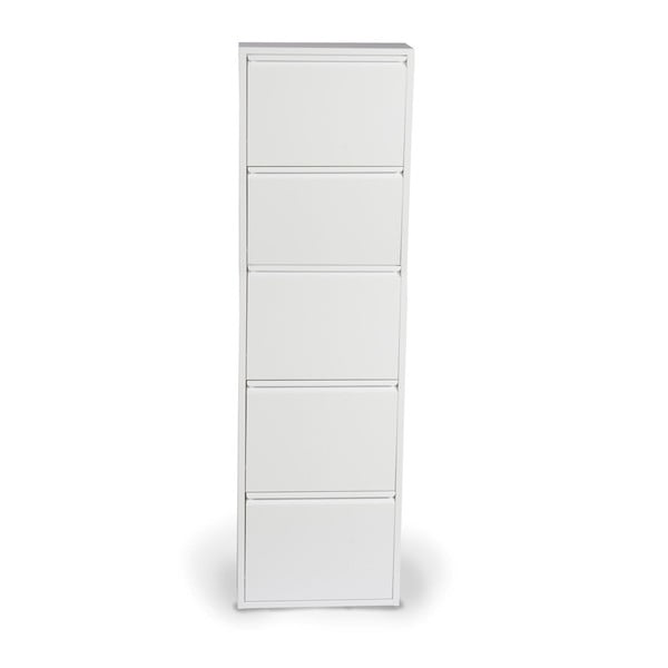 Balts apavu statīvs ar 5 izvelkamiem plauktiem Evergreen House Alias-image-3