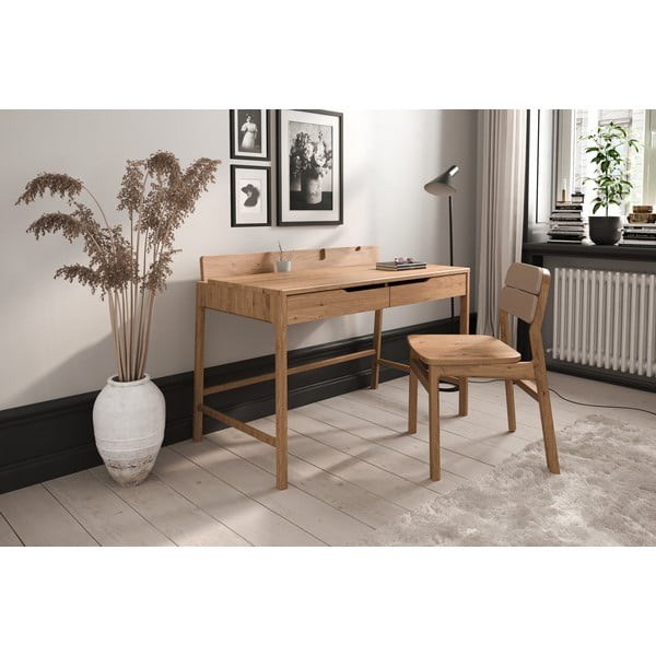 Ozola masīvkoka darba galds 65x120 cm Twig – The Beds-image-2