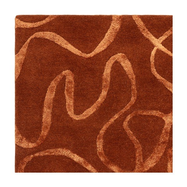 Ķieģeļu sarkans ar rokām darināts paklājs no vilnas maisījuma 120x170 cm Varri – MADE-image-3