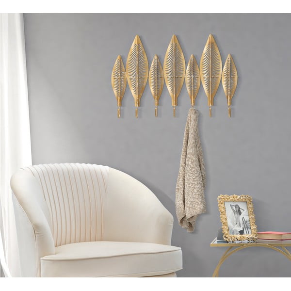 Zelta krāsas metāla sienas pakaramais Long Leaf – Mauro Ferretti-image-1