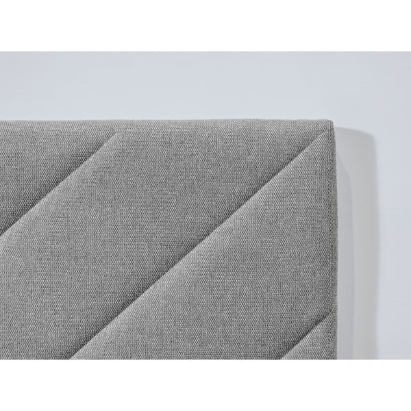 Gaiši pelēka polsterēta divvietīga gulta ar redelēm 160x200 cm Romane – Bobochic Paris-image-4