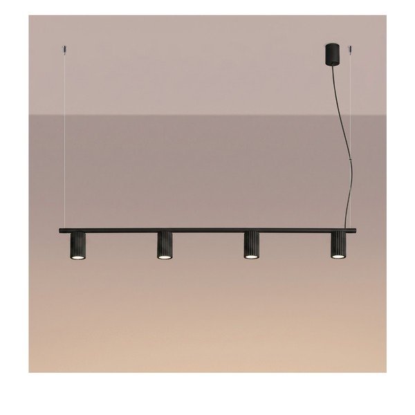 Melna alumīnija piekaramā lampa Gleam – Sollux-image-4