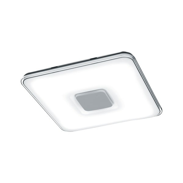 Balta kvadrātveida LED griestu lampa ar tālvadības pulti Trio Kyoto, 52,5 x 52,5 cm
