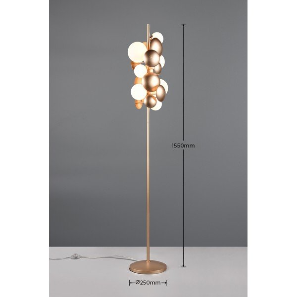 Balta/zelta krāsas stāvlampa ar stikla abažūru (augstums 155 cm) Bubble – Trio Select-image-4