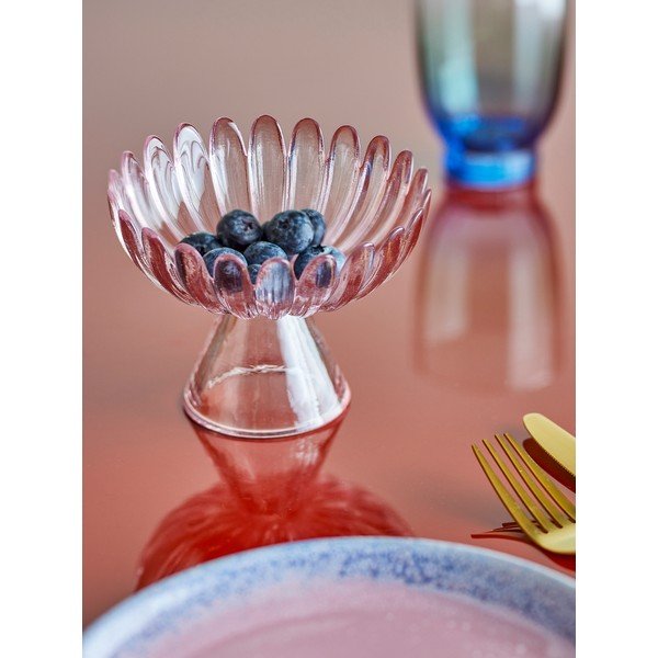 Gaiši rozā stikla servēšanas bļodiņa 220 ml Nalu – Bloomingville-image-1