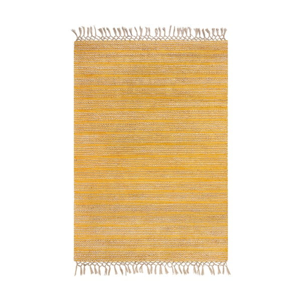 Dzeltens džutas paklājs Flair Rugs Equinox, 160 x 230 cm