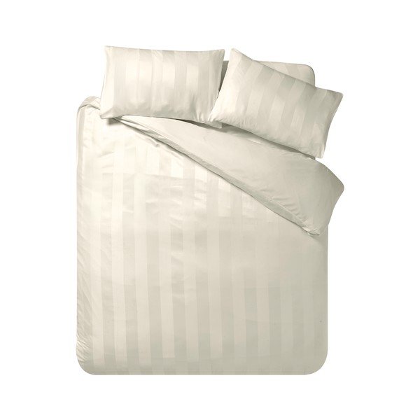 Krēmkrāsas divguļamā satīna gultas veļa 220x230 cm So Soft Satin Stripe – Catherine Lansfield