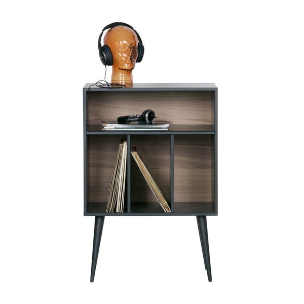 Melna/dabīga toņa priedes masīvkoka kumode plašu atskaņotājam 60x83 cm James – WOOOD-image-3