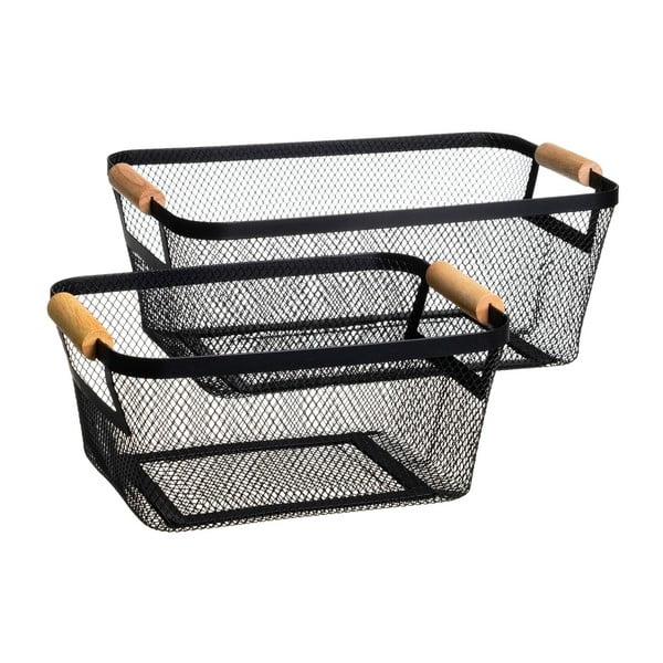 Stiepļu metāla uzglabāšanas grozi (2 gab.) 33x21x14 cm – Casa Selección