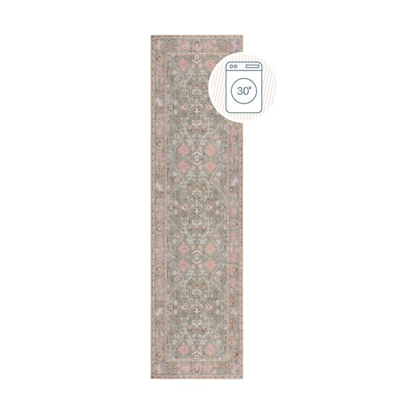 Gaiši zaļš mazgājams celiņa paklājs 60x230 cm Una Floral – Flair Rugs