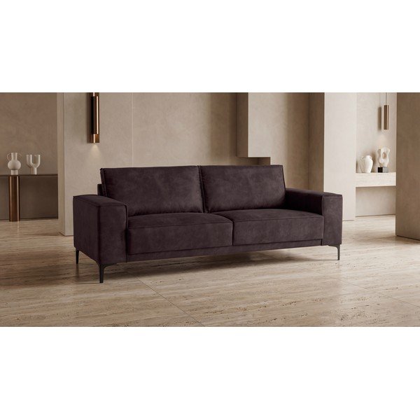Brūns dīvāns no ādas imitācijas 224 cm Copenhagen – Scandic-image-4