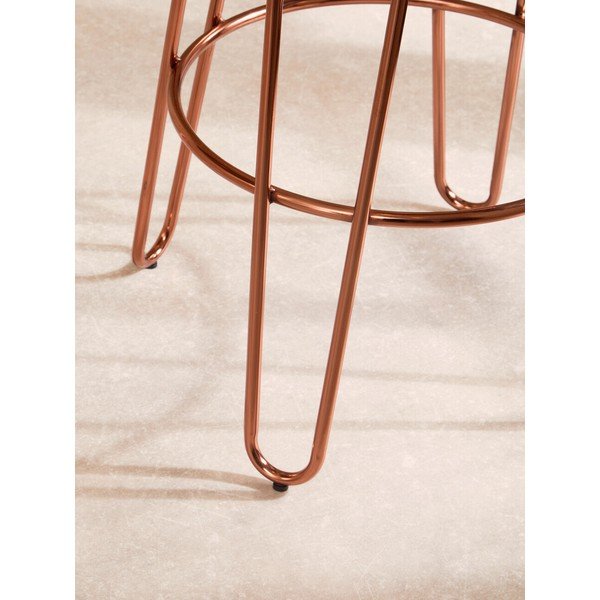 Dabīga toņa/rozā zelta krāsas gobas masīvkoka bāra taburete (sēdekļa augstums 75 cm) District – Premier Housewares-image-4
