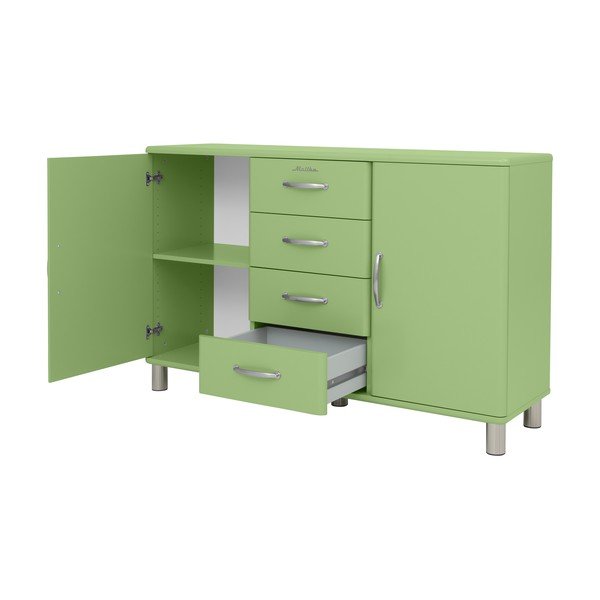 Zaļa zema kumode 146x92 cm Malibu – Tenzo-image-3