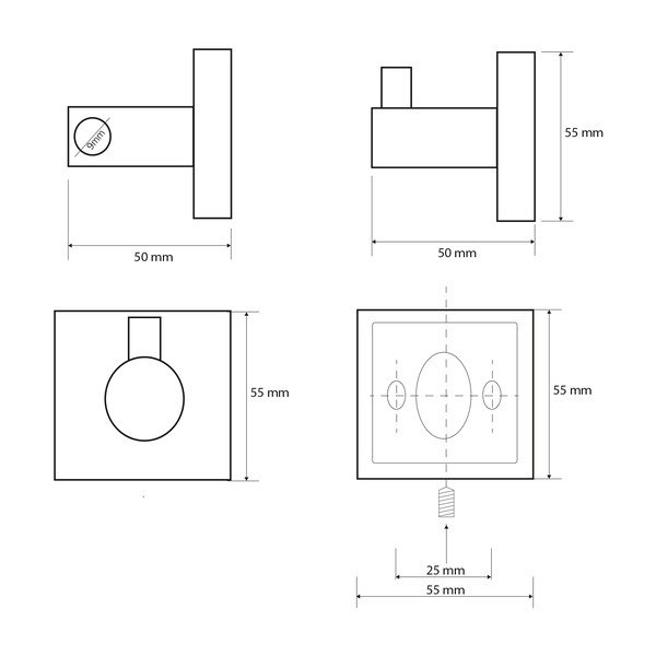 Misiņa āķis sudraba krāsā Sapho X-Square-image-1
