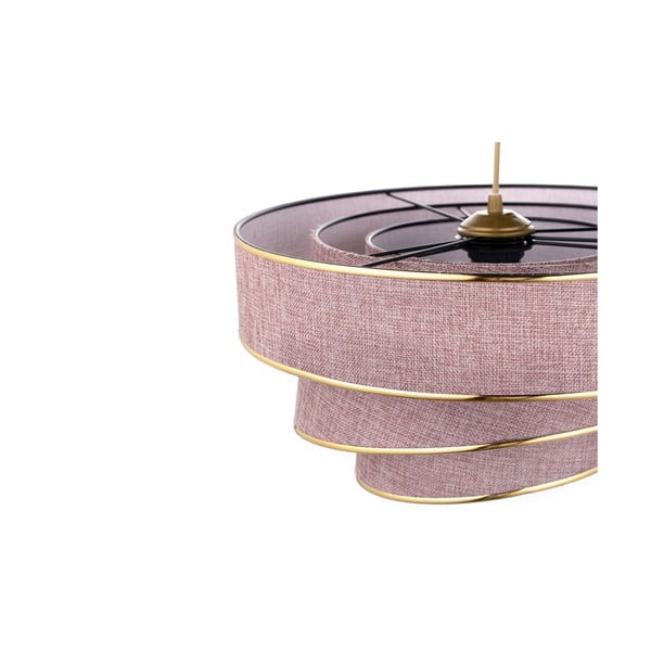 Rozā/zelta krāsas piekaramā lampa ar auduma abažūru ø 40 cm Couper – Opviq lights-image-2